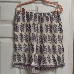 J. Crew Purple Floral Cream Women's Shorts